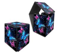 RWUTYTIUL MTG Commander Deck Box, caja de almacenamiento de tarjetas para más de 100 tarjetas con funda, piel sintética, tamaño grande, fuerte soporte para cartas para juegos de mesa Magic MTG TCG CCG