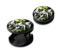 RWUTYTIUL Paquete de 2 fundas para teléfono celular para dedos, agarre bonito para teléfono con soporte expandible compatible con todos los teléfonos y tabletas, tres lobos grises