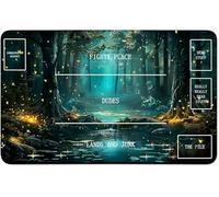 RWUTYTIUL Tapete de juego de cartas MTG de 24 x 14 pulgadas con zona B, tapete de juego cosido para Commander Board TCG RPG CCG Game Desktop Tablet Mouse Pad para jugar accesorios, Forest Brook