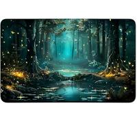 RWUTYTIUL Tapete de juego de cartas MTG de 24 x 14 pulgadas sin zona, tapete de juego cosido para Commander Board TCG RPG CCG Game Desktop Tablet Mouse Pad para jugar accesorios, Forest Brook
