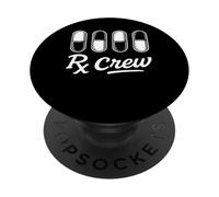 Rx Crew Farmacéutico Medicina Farmacia Squad PopSockets PopGrip Adhesivo
