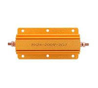 RX24 Professional 200W 2R Power Resistor, Aluminum Housing High Power Resistor, 2 Ohm Industrial Grade Resistor with Mounting Holes for Power Supply Elevator Audio Equipment