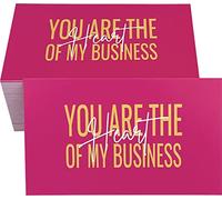 RXBC2011 Tarjetas de agradecimiento con texto en inglés "You are the Heart of my Business Cards - Paquete de 100 tarjetas (100 tarjetas, rosa intenso tipo 2)