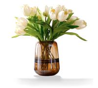 Rxcvkmw Modern Minimalist vase Crystal Glass vase vase Flower vase Dried Flower vase(amber)