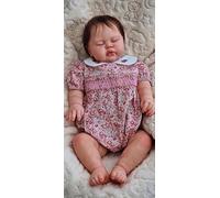 RXDOLL 24 Pulgadas 60 cm muñeca de bebé de Renacimiento de sueño Manual Realista Tela Suave Cuerpo Realista recién Nacido Accesorios de Juguete Beibei Regalo de cumpleaños Infantil