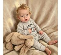 RXDOLL 28 Pulgadas Muñeco Reborn Realista Niño Liam,Muñecos Reborn de Gran Tamaño con Cuerpo de Tela de Vinilo Suave,Muñecos Bebé Realistas con Ojos Abiertos para Niños,Regalos de Cumpleaños