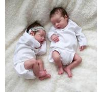 RXDOLL Bebe Reborn Niña Reborn Realistas 45CM Muñecas Silicona Cuerpo Completo, Bebes Reborns Ralista Bebé Recién Nacido con Cuerpo de Vinilo, Bebe Reborn Real Gemelos
