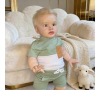 RXDOLL Muñeca Reborn Realista de Pelo Rubio Pippa, Muñeca Bebé Realista de 26 Pulgadas con Cuerpo de Tela y Extremidades de Vinilo, Muñeca de Silicona como Regalo para Niños y Niñas