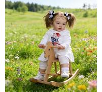 RXDOLL Muñecas de bebé Reborn de tamaño grande de 26 pulgadas, muñeca realista de bebé recién nacida, muñecas de bebé de la vida real con cuerpo de tela, cabello marrón, juguete realista para niños y