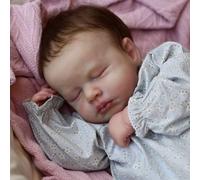 RXDOLL Muñecas de bebé Reborn realistas con extremidades de vinilo suave y cuerpo de tela, muñeca de bebé dormido de 20 pulgadas, muñecas Reborn de silicona realistas hechas a mano, regalo de