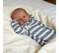 RXDOLL Muñecas de bebé Reborn realistas de 17 pulgadas, con ojos abiertos, muñecas de bebé realistas que se ven de cuerpo suave y pesado de silicona, muñeca de bebé para niñas a partir de 3 años