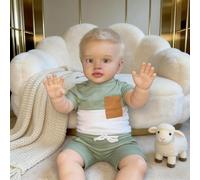 RXDOLL Muñecas de bebé Reborn realistas de gran tamaño, 26 pulgadas, cuerpo de tela Pippa y extremidades de vinilo suave, muñeca de bebé de la vida real con pelo corto rubio para niños de 3 años en