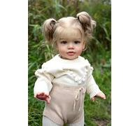RXDOLL Muñecas de bebé Reborn realistas de gran tamaño de 26 pulgadas, muñeca de bebé de tela suave con peso, muñeca de bebé de la vida real, muñecas de pelo arraigado realistas para niños a partir de