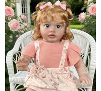 RXDOLL Muñecas de bebé Reborn realistas de gran tamaño Pippa, muñecas de bebé Reborn de 26 pulgadas, de tela suave, cabello rizado con raíces corporales, hechas a mano, muñecas de bebé realistas para