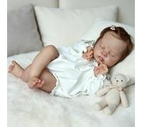 RXDOLL Muñecas de bebé recién nacidas realistas de 19 pulgadas, muñecas recién nacidas que parecen reales muñecas Reborn de tela de vinilo suave con peso corporal realista con juguetes de alimentación
