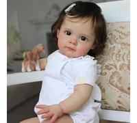 RXDOLL Muñecas de bebé recién nacidas realistas de 24 pulgadas, muñecas de bebé recién nacidas realistas con cuerpo de tela de vinilo, muñeca de bebé de aspecto real para coleccionistas y niños a