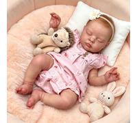 RXDOLL Muñecas de bebé recién nacidas realistas hechas a mano de 19 pulgadas, muñeca de bebé recién nacido, cuerpo de tela de vinilo suave, muñecas de bebé realistas que se ven reales con accesorios