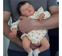 RXDOLL Muñecas realistas de bebé Reborn de 20 pulgadas, de silicona de cuerpo completo, muñecas de bebé Laura anatómicamente correctas que se ven de silicona real, muñeca de bebé recién nacida dormida