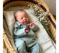 RXDOLL Muñecas realistas de bebé recién nacido de 19 pulgadas, muñecas de bebé recién nacido durmiendo que se ven de la vida real, cuerpo de tela de vinilo suave, muñecas realistas para niños pequeños
