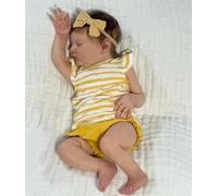 RXDOLL Muñecas realistas de bebé recién nacidos, con ojos cerrados, de 20 pulgadas, con cuerpo de tela suave, muñeca realista para dormir recién nacidos, juguete hecho a mano con peso para regalos de