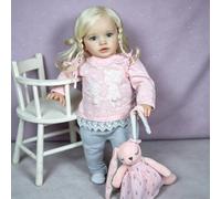 RXDOLL Muñecas realistas Reborn Baby Girl Pippa, 26 pulgadas, realistas ojos recién nacidos, muñecas recién nacidas, muñecas recién nacidas, muñecas recién nacidas abiertas, tela de vinilo suave