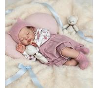RXDOLL Muñecas realistas Reborn de 19 pulgadas, muñecas de bebé recién nacidas, cuerpo de tela de vinilo suave, muñeca de bebé de la vida real, juguete de regalo con accesorios de alimentación para