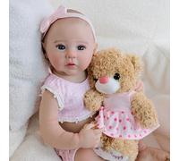 RXDOLL Muñecas realistas Reborn de silicona de cuerpo completo de vinilo de 18 pulgadas, muñeca recién nacida anatómicamente correcta que parece una muñeca real de bebés prematuros