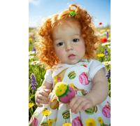 RXDOLL Muñecas realistas Reborn para niña, cuerpo de tela de vinilo suave, 28 pulgadas, muñecas de bebé Reborn realistas con cabello rizado enraizado, muñecas Reborn de silicona de aspecto real para