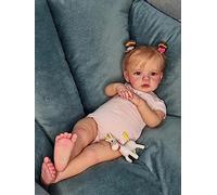 RXDOLL Muñecas Reborn de 24 pulgadas, cuerpo suave con peso, realista, muñeca de bebé recién nacida, de aspecto real, ojos abiertos, muñeca de vinilo, extremidades de vinilo, regalos de juguete