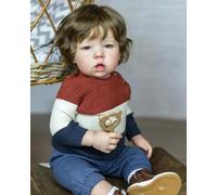 RXDOLL Muñecos de bebé Reborn realistas de gran tamaño Liam de 28 pulgadas, muñecas de bebé recién nacidas de la vida real, muñecas de bebé de la vida real, muñeca de bebé realista de tela de vinilo