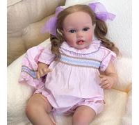 RXDOLL Real Life Baby Dolls Girl - Muñeca realista de 24 pulgadas, tamaño grande, muñeca de tela suave, muñecas de bebé recién nacido, ojos de niña pequeña, cabello con raíces abiertas, juguete hecho