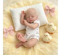 RXDOLL Reborn - Muñecas de tela con cuerpo de vinilo, 19 pulgadas, realista muñeca infantil que se ve en la vida real, bebés recién nacidos durmiendo con cabello rubio, regalos de cumpleaños para