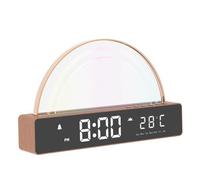RxGhyl Reloj Inteligente con Pantalla de Temperatura,Brillo Ajustable,12/24 Horas,Despertador Inteligente con Colores,visualización de Fecha y Temperatura,20 Canciones para Dormir