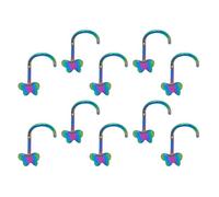 [Rxgiasup] 10 piezas de anillo de nariz mariposa de acero inoxidable piercing joyería para cejas cartílago accesorios para pieles sensibles joyería de cejas de acero inoxidable