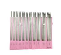 Rxgiasup 11 pares de agujas de tejer de doble punta de acero inoxidable con 2 0 mm hasta 6 0 mm de punto final para suéter, gorro, calcetín puntiagudo