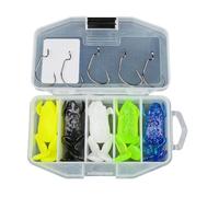 Rxgiasup 5 piezas de cebos para ranas Topwater con anzuelos 6 cm/8 cm Ray Crankbait cebo Swimbait para aparejos de pesca de agua salada caja señuelo