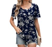 Rxgiasup Blusas de manga corta para mujer, estilo casual, mangas abombadas, cuello redondo, holgadas, para actividades al aire libre, camisa de mujer, Preguntas frecuentes:, XXL