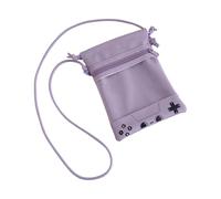 Rxgiasup Bolso bandolera portátil de PU a prueba de polvo para muñecas de felpa de algodón, organizador compacto multiusos, bolsa compacta con cordón para el transporte diario, morado