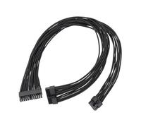 Rxgiasup Cable de alimentación modular plano negro de 60 cm, 18 AWG, 10 pines + 18 pines a 24 pines para sistemas informáticos, modulares de estabilidad, cable de alimentación