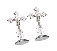 Rxgiasup Crucifijo de Jesús para mesa, de pie católico, para altares, estatua de Cristo para decoración del hogar, cruces de metal