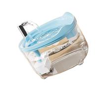 Rxgiasup Distribuidor de agua para gatos de gran capacidad con tecnología de filtrado de 3 capas, funcionamiento silencioso 45 cierre automático contra alfombrilla antideslizante, fácil circulación de