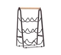 Rxgiasup Elegante soporte para botellas de vino con 3 niveles y práctico para 6 botellas, organizador de almacenamiento que ahorra espacio