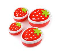 Rxgiasup Juego de 4 piezas de almacenamiento de alimentos portátil linda fiambrera de plástico apilable para el almuerzo, conjunto de recipientes familiares para la preparación de