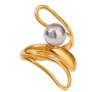 Rxgiasup Línea irregular de acero inoxidable correa apilable accesorios para dedos ligeros anillos de apertura ajustables accesorios joyería moderna calada, como se describe