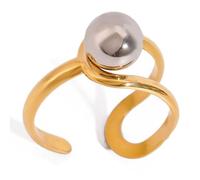 Rxgiasup Línea irregular de acero inoxidable correa apilable accesorios para dedos ligeros anillos de apertura ajustables accesorios joyería moderna calada, como se describe