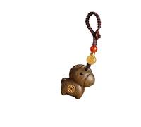 Rxgiasup Llavero portátil con diseño de caballo zodiacal, cadena de teléfono de madera natural para llevar todos los días, llavero de madera de moda, verde, keychain