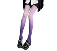 Rxgiasup Medias largas transparentes para mujer, de cintura alta, con degradados, de arco iris, de cintura alta, Terciopelo morado, One Size