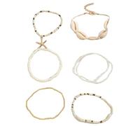 [Rxgiasup] Paquete de 7 piezas de resina con temática náutica y cuentas de concha, ideal para joyería diaria y de fiesta