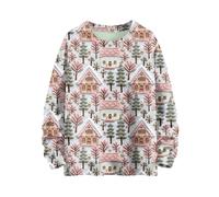 Rxgiasup Sudadera cálida de manga larga con estampado de Papá Noel para mujer, N, XXL