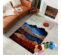 RxiBeFuw Kit de alfombras con Gancho de pestillo, Alfombra de Ganchillo con Patrones, Alfombra de Hilo de Lona preimpresa, Manualidades para Adultos y Principiantes, Kit para Hacer Tapices 38 x 52 cm